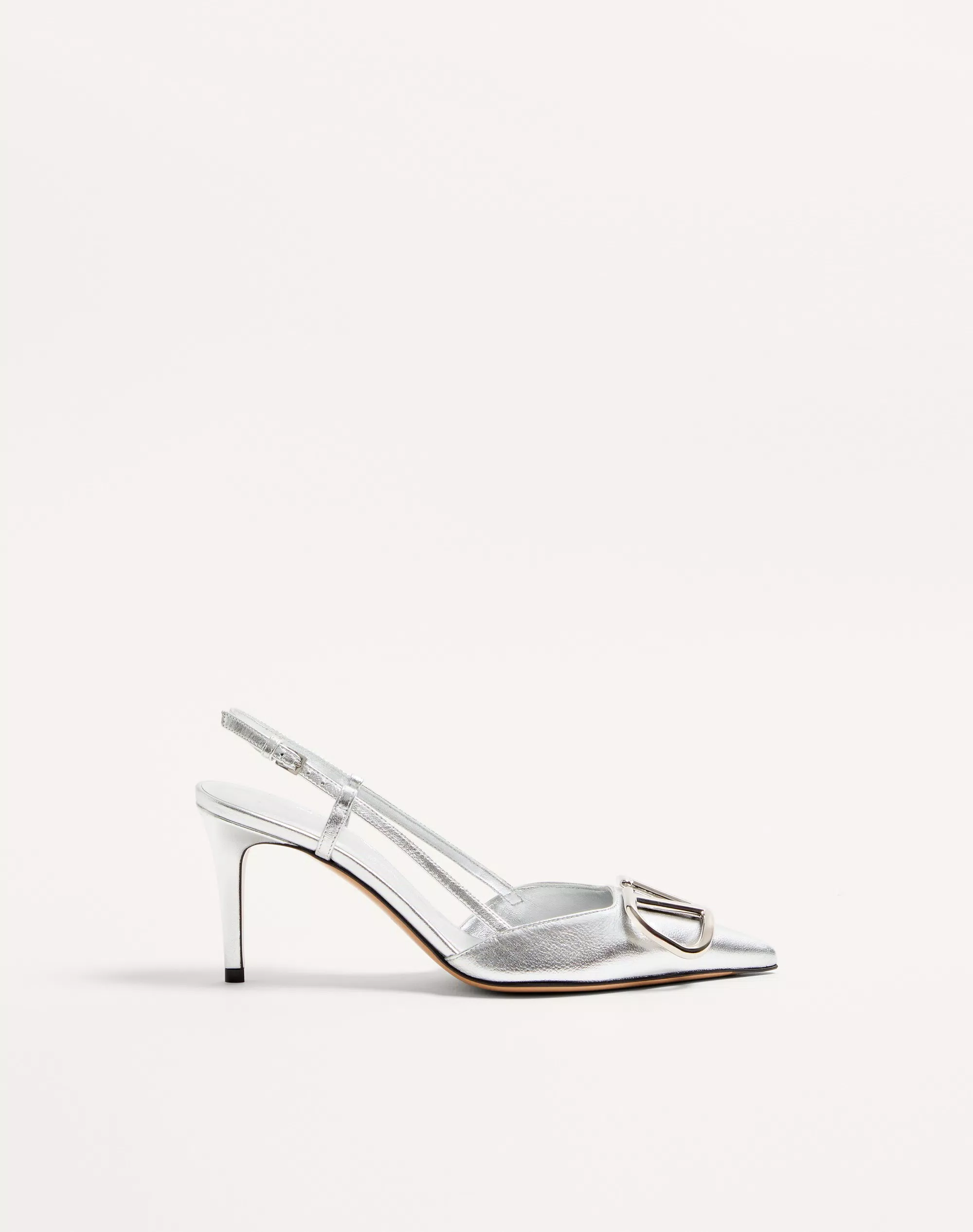 Valentino Vlogo Signature Slingback Pump In Laminated Nappa Leather 80Mm - Image 1